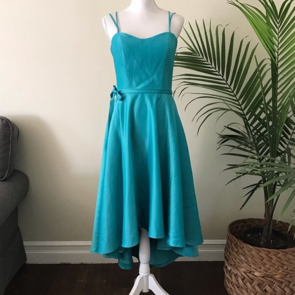 Beautiful high-low aqua dress!